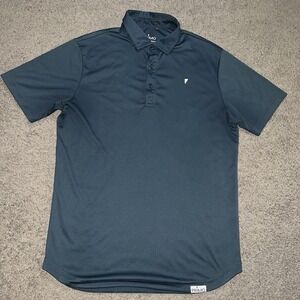 Primo Polo Shirt Mens M Green Pattern Golf Stretch Performance Wicking